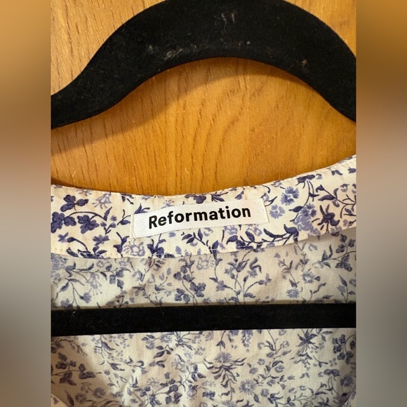 Reformation Margeaux Blue and White Floral Mini Dress 0 - Picture 4 of 9